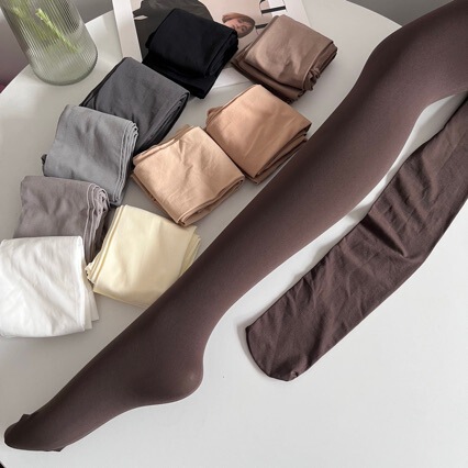 80D Coffee-Colored Velvet Pantyhose for Women, Thin Anti-Snag Tights, Spring and Autumn High-Elasticity, Reinforced Gray Base Pantyhose