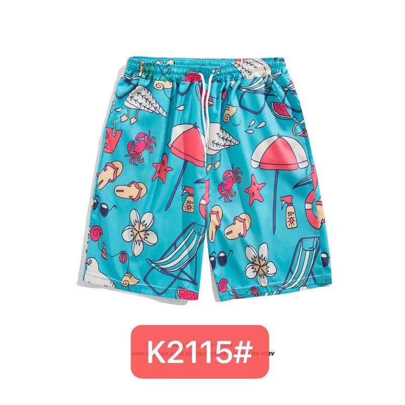 Pantalones de playa de los hombres retro de la pareja Vacaciones de aguas termales anti-vergüenza quinto pantalones ropa exterior pantalones cortos de playa de verano hombres