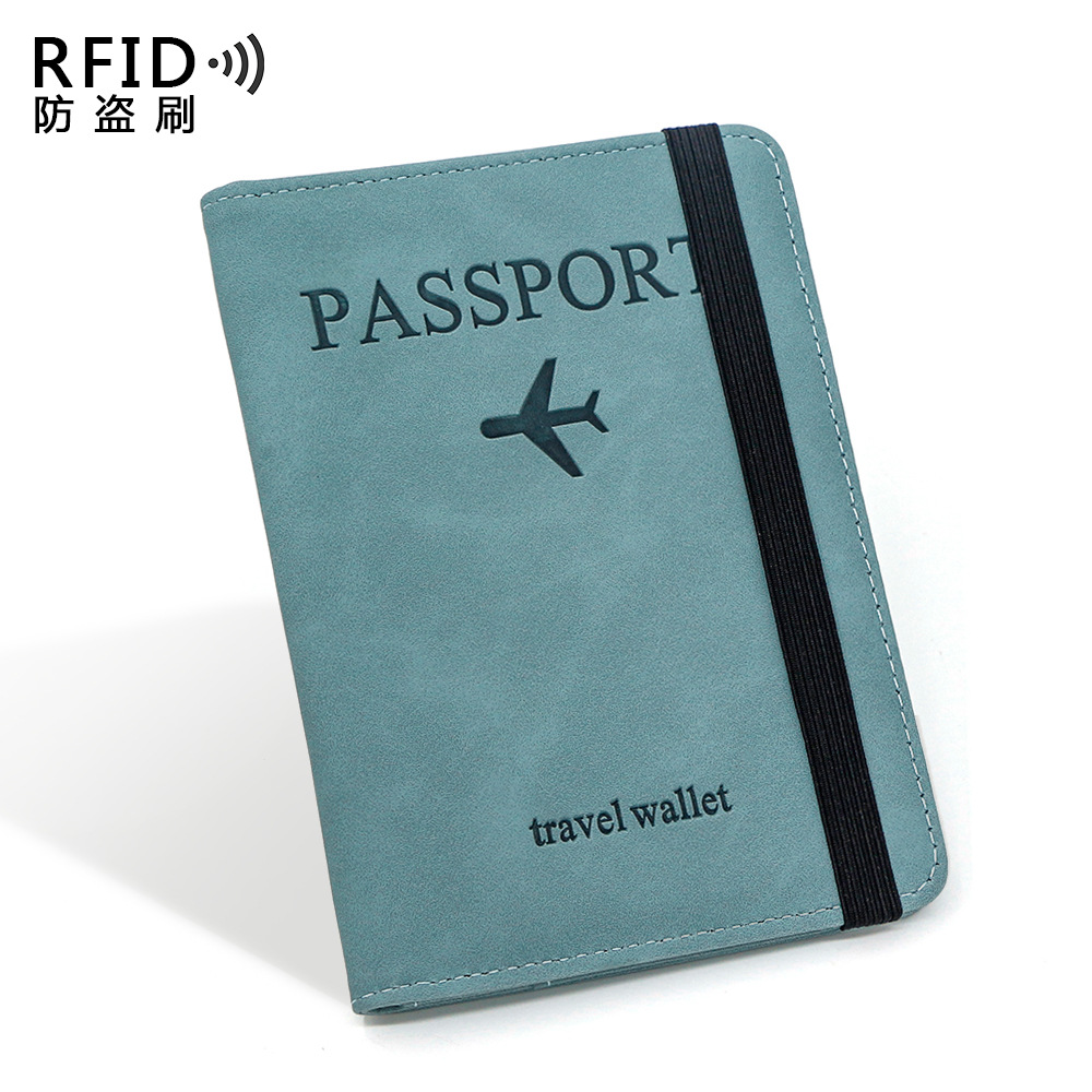 Venta en stock PU correa de cuero bolsas de pasaporte RFID bolsas de pasaporte bolsas de tarjetas de viaje bolsas de boletos de avión bolsas de tarjetas SIM