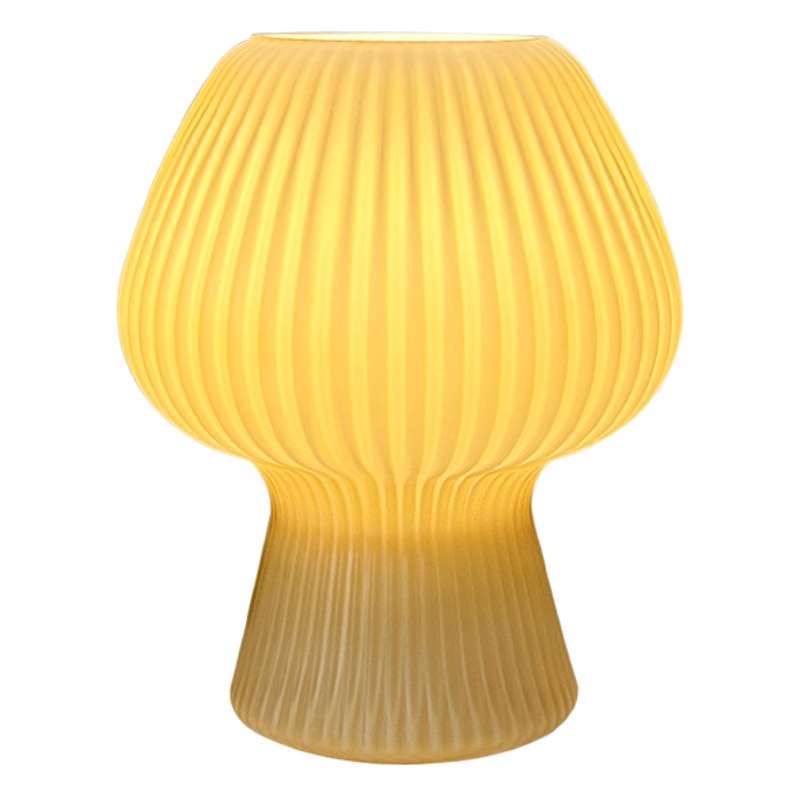 Lámpara de mesa de cristal decorativa a rayas para hotel, luz de noche de lujo sencilla de estilo americano para dormitorio, luz de ambiente de lujo.