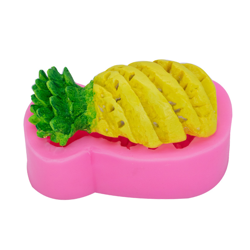Tridimensional grande piña forma silicona molde fondant cake decoración aromaterapia yeso arcilla simulación DIY molde para hornear