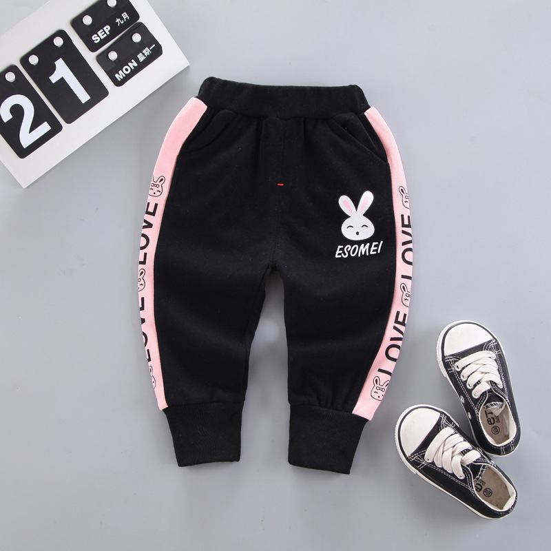 블랙 컬러 블록 토끼 바지 싱글 피스