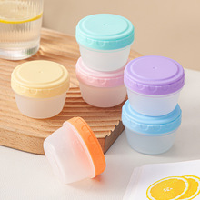 跨境圆形酱料盒 2 OZ 六件套防漏便携沙拉盒酱料盒塑料款螺旋密封