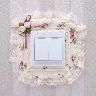 Switch Cover Lace household Switch Sticker Wall stickers Fabric art Stripped of Party membership and expelled from public office smart cover a living room Bedroom lights switch socket decorate