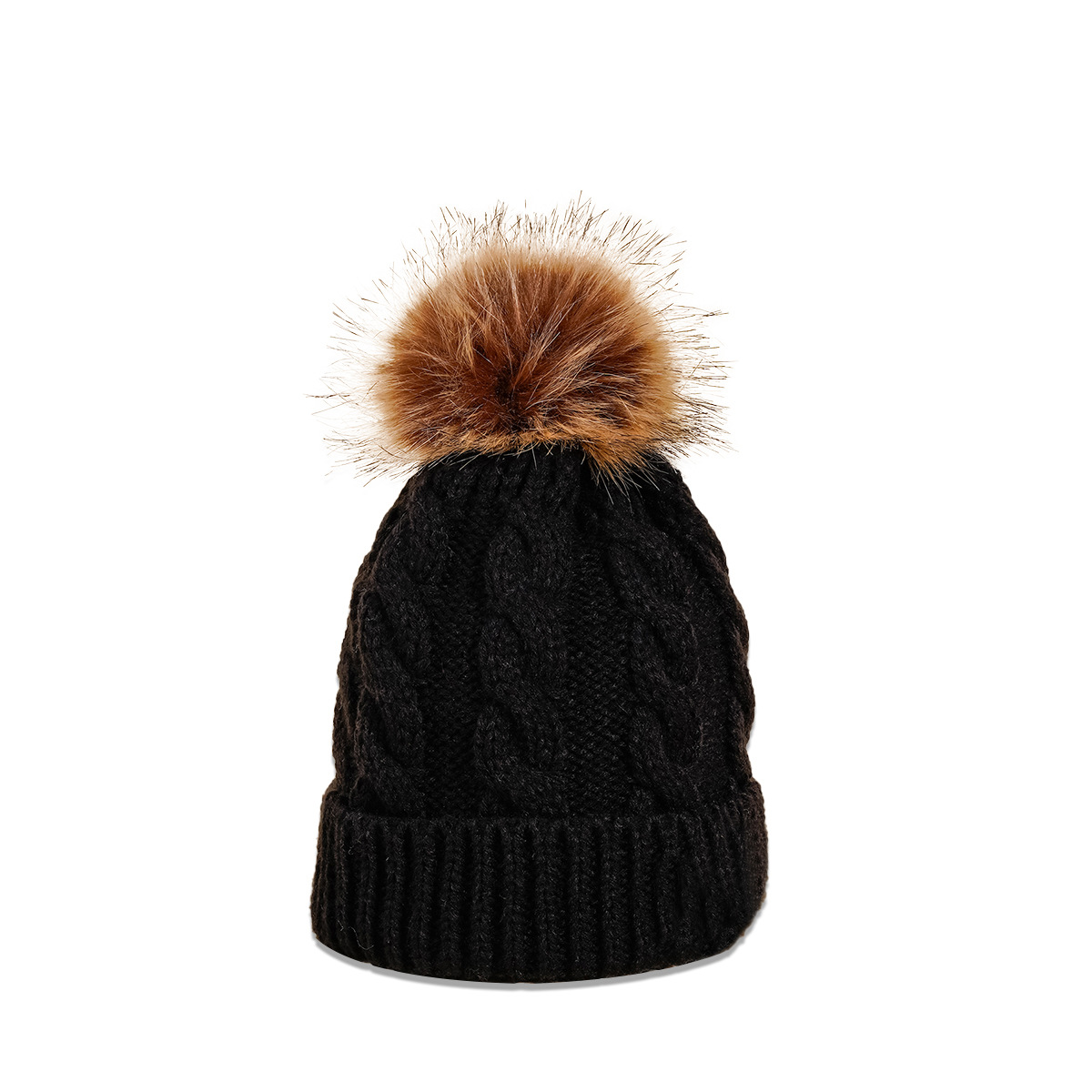 Autumn And Winter New Twist Knit Hat Wool Ball Fashion Trend Warmth Pure Color Woolen Hat display picture 12