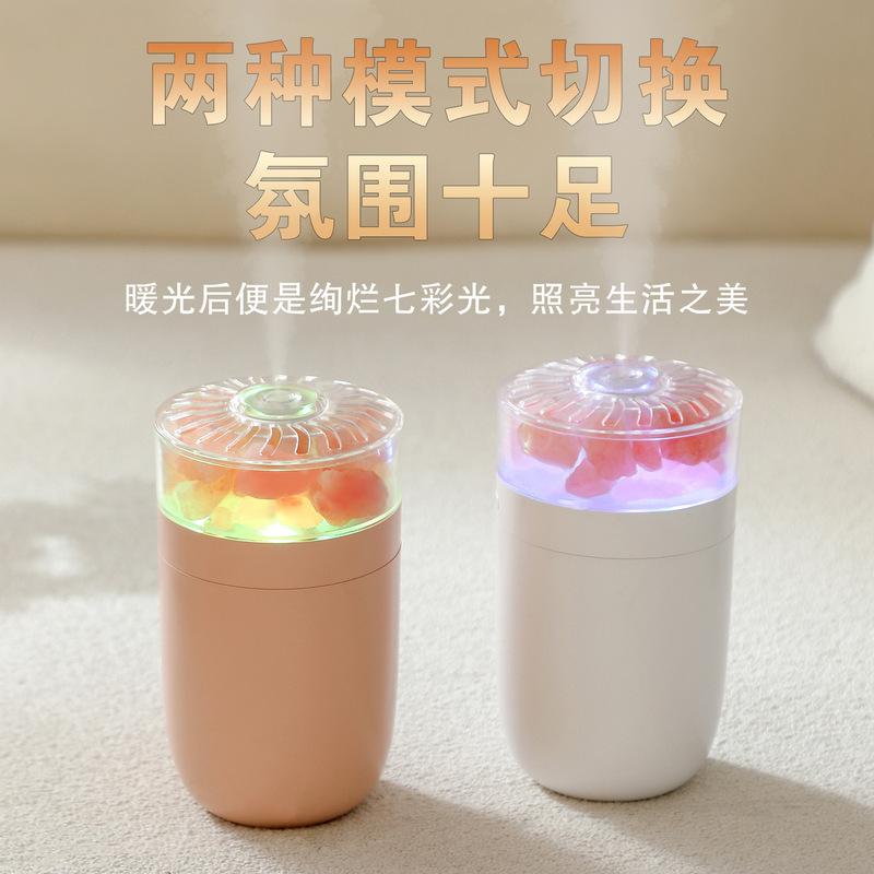 Salt lamp colorful humidifier car home bedroom office humidifier mini water atomizer night light humidification