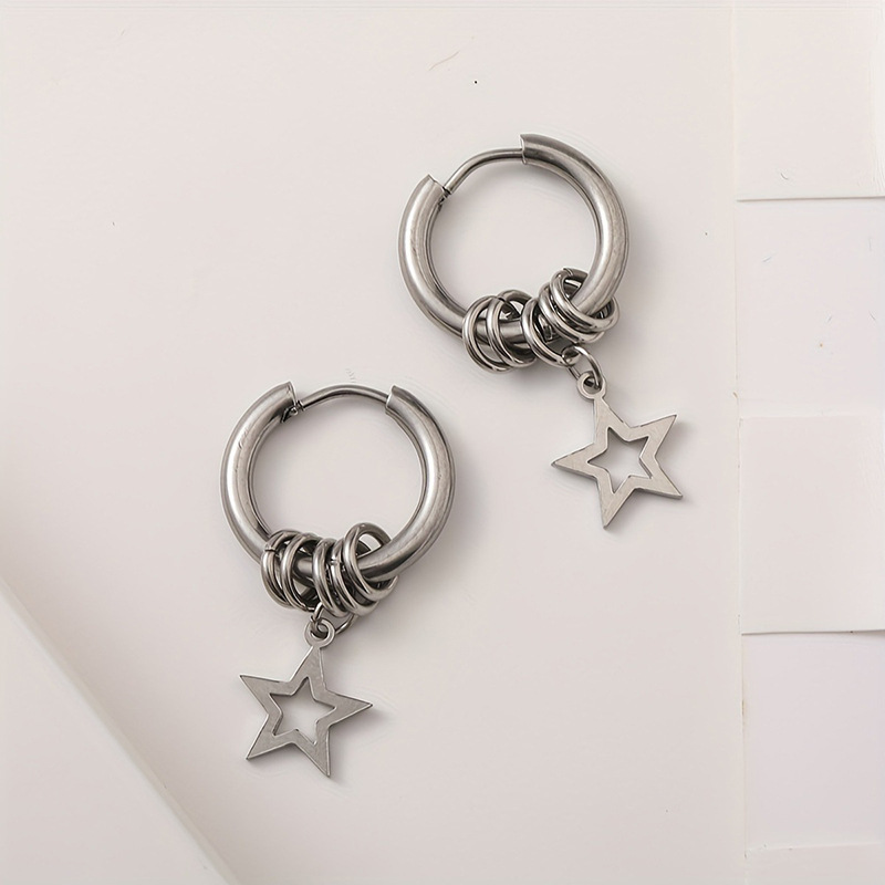 fashionable earrings stainless steel hip-hop style