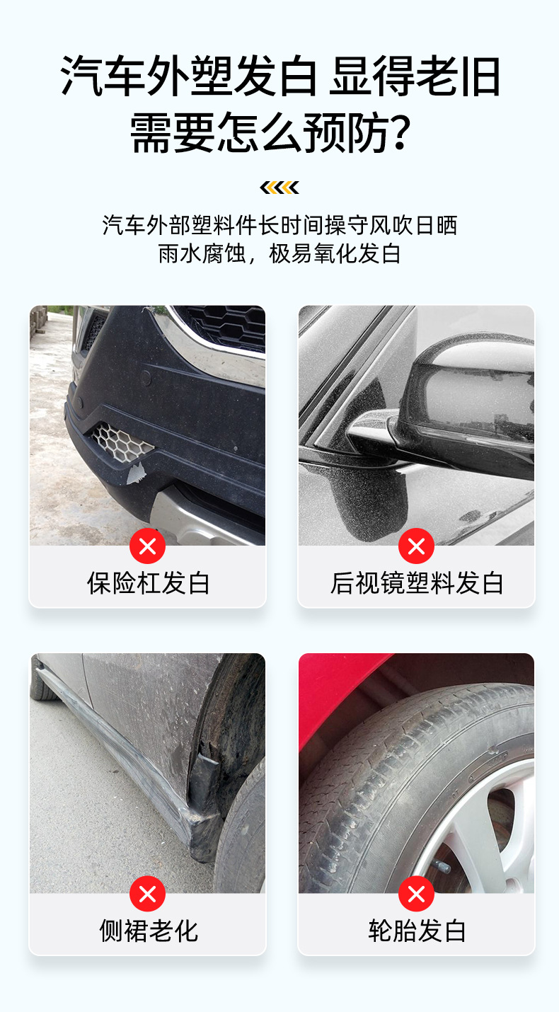 Car Plastic Renovation Agent Reducing Agent Black Anti-Aging Crystal Coating Dashboard Glazing Black Bright Dashboard Wax