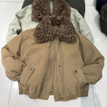 小个子短款羽绒棉服派克服女2025新款秋冬独特好看厚毛领牛仔外套