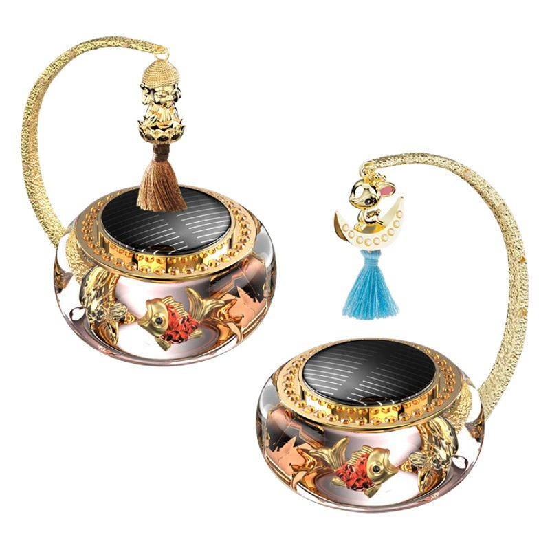 Автомобильный держатель для парфюма на солнечной батарее, вращающийся ароматерапевтический декор, освежитель воздуха для приборной панели автомобиля, унисекс, бальзам, стойкий, легкий аромат