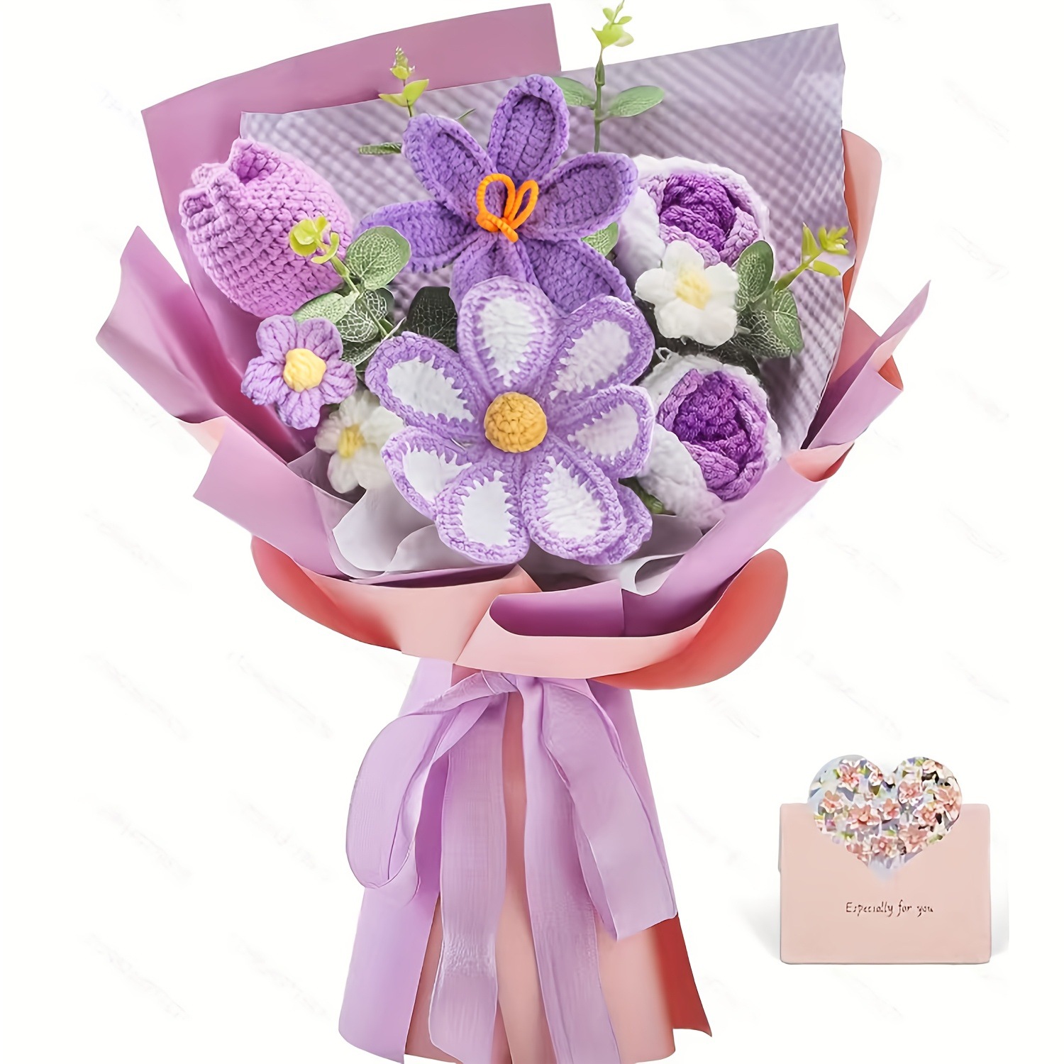 Productos transfronterizos acabados de lana tejido flores hechas a mano girasol trenzado regalos de vacaciones decoración flores falsas al por mayor