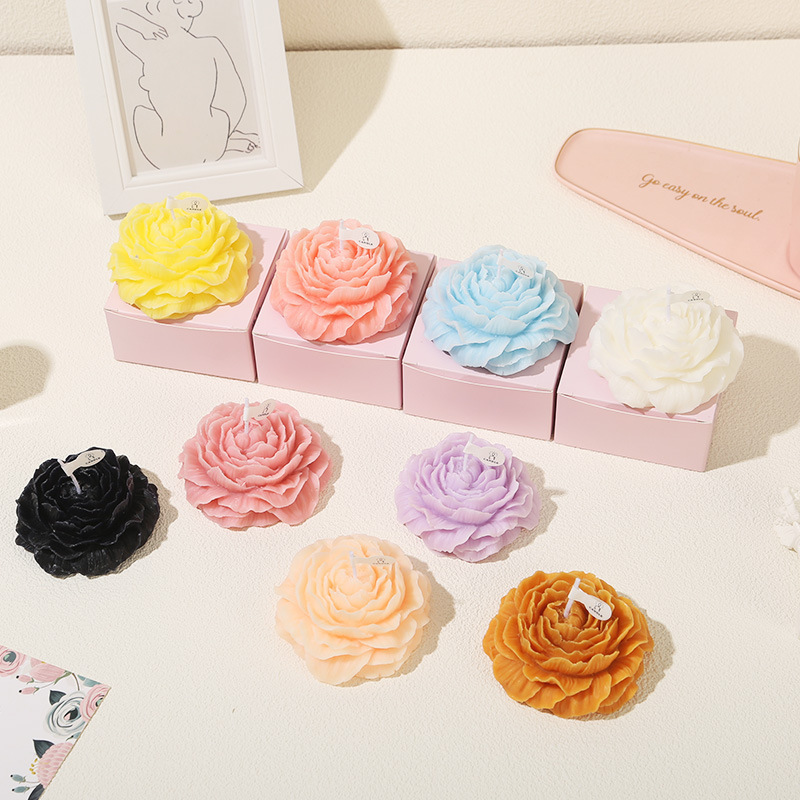 牡丹の花大豆ワックスアロマキャンドル 手作り注型 結婚祝い ホリデーギフト 形状ワックス 手作りアロマ|undefined