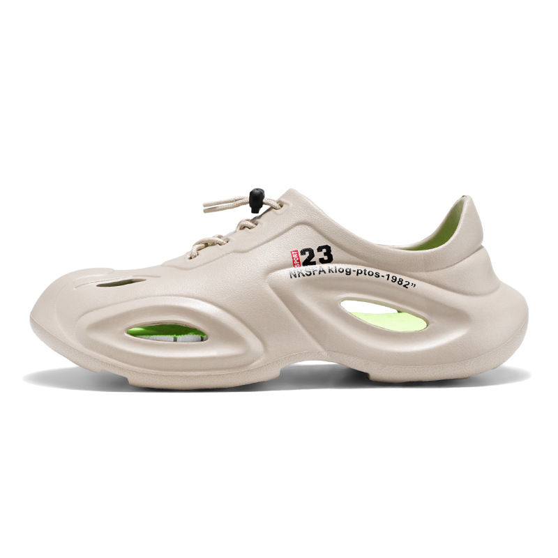 Zapatos con agujeros Baotou para hombres, suela gruesa para uso exterior en verano, 2025 nuevos zapatos de playa, sandalias, zapatillas desodorantes y antideslizantes