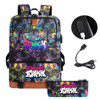 Backpack charging for traveling, pencil case, case bag, set, suitable for import, suitable for teen