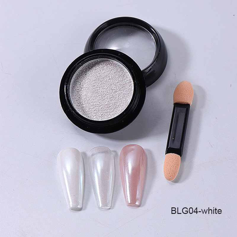 Clavo sólido Aurora polvo pequeño dulce patata embotellada hielo transparente espejo mágico brillo clavo polvo de hadas caliente con uñas de cepillo