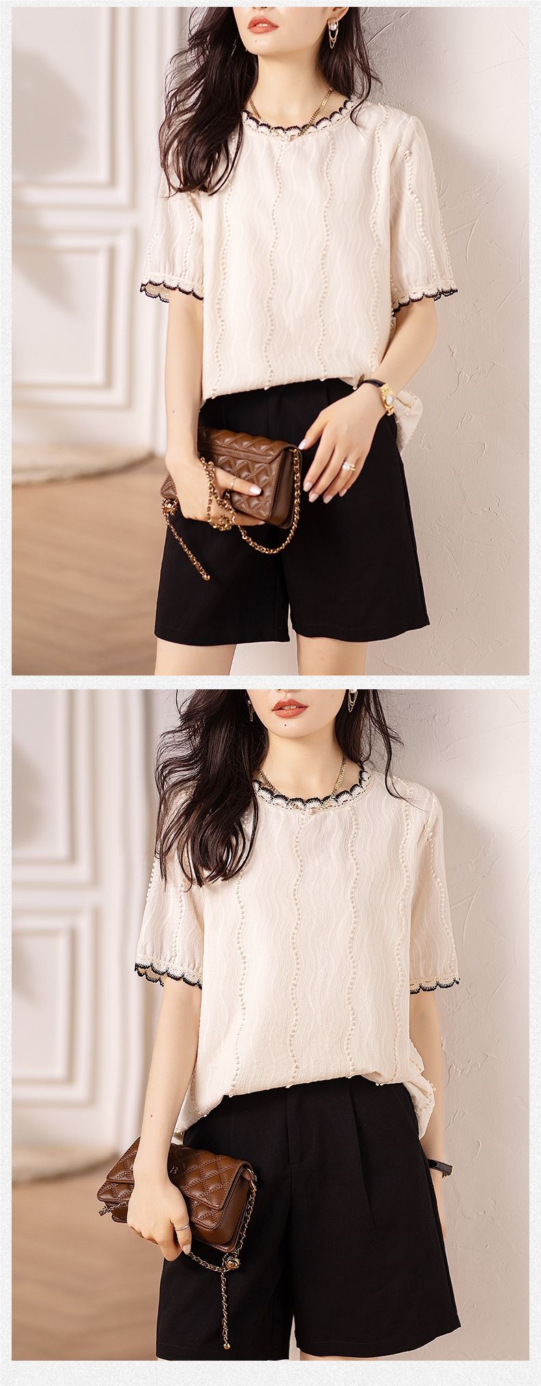 Chic GraceChic GraceChic GraceChic GraceChic Short Sleeve Shirt Summer 2023 New European Style Loose Plus Size Elegant Slimming Belly Coverin_voghion.com