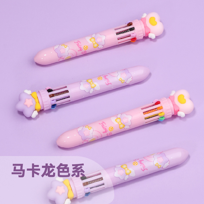 KUKI KOKI lápiz multicolor de dibujos animados creativo, lápiz multicolor para estudiantes de escuela primaria, lápiz de bola todo en uno lindo