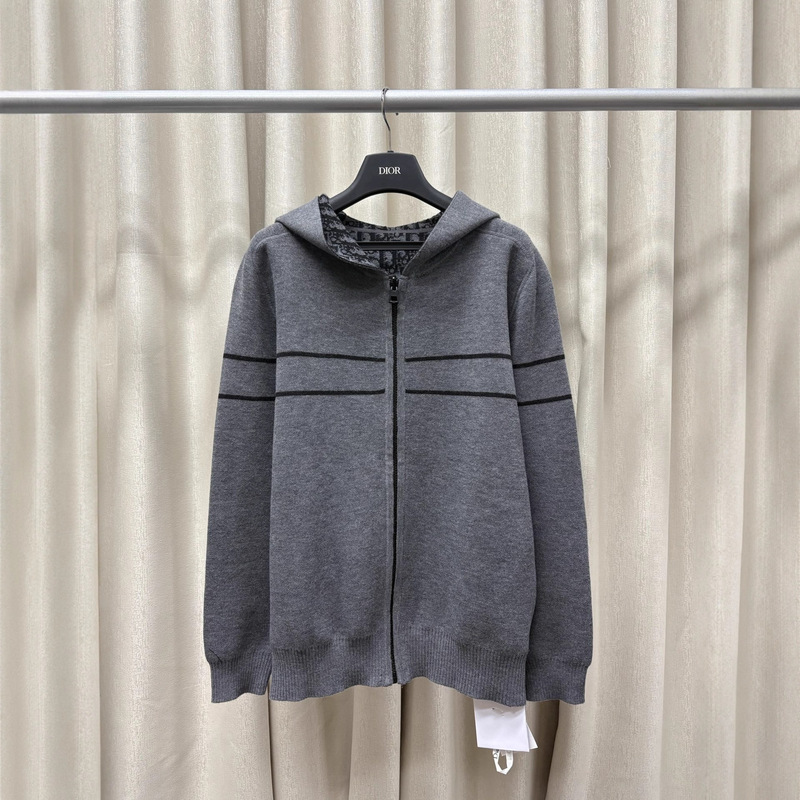 Shenzhen Nanyou Correct High Version Cd Home 25 New Double-Sided Hooded Long-Sleeved Knitted Cardigan Top Cashmere Sweater