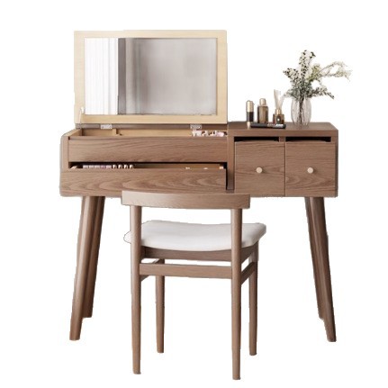 Tocador de madera maciza dormitorio moderno apartamento pequeño simple almacenamiento de maquillaje gabinete integrado nuevo escritorio plegable mesa de maquillaje