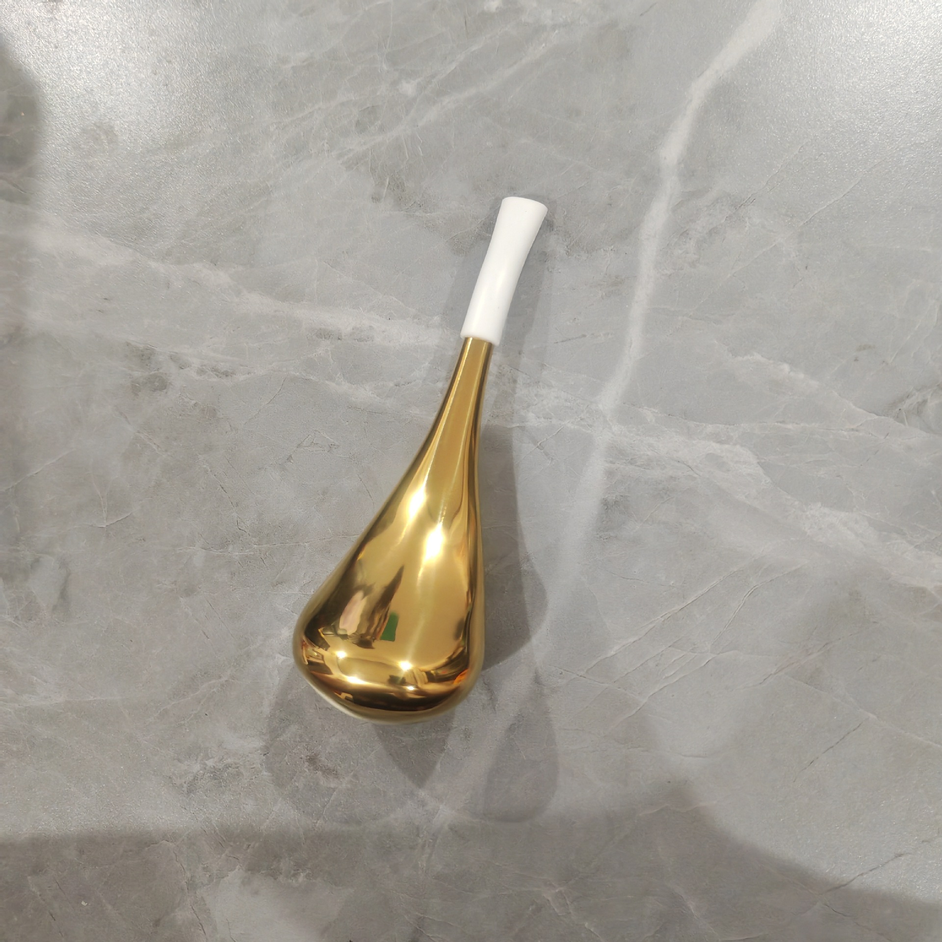 얼음숟가락(금파이프 싱글형) 흰색 손잡이