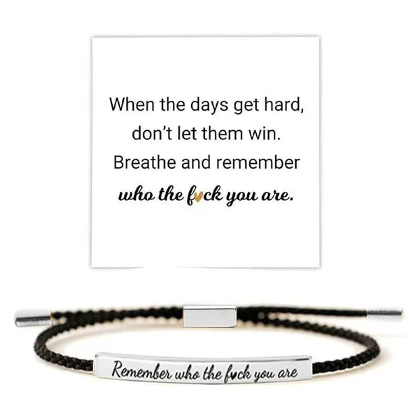 DON'T LET THE HARD DAY WIN Stainless Steel Braided Bracelet Adjustable Inspirational Positive Energy Bracelet