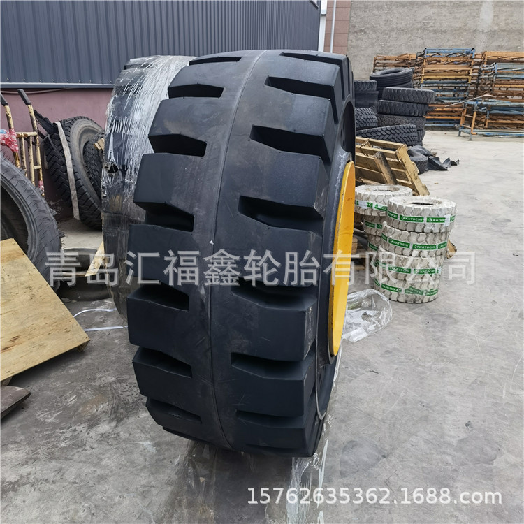厂家供应实心17.5-25  23.5-25 龙工花纹 50铲车装载机轮胎含钢圈
