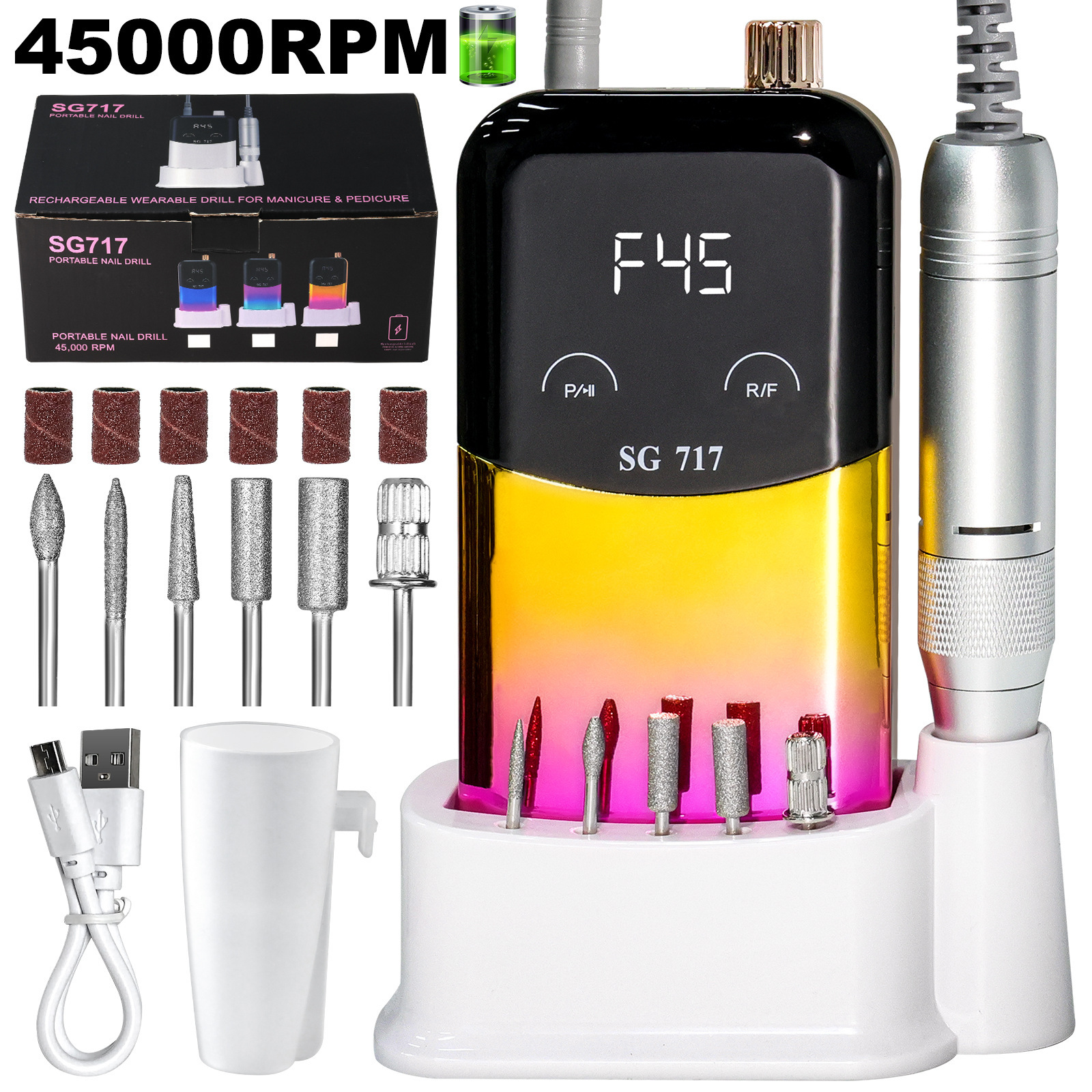 Descargador de uñas de alta calidad y alta potencia explosivo transfronterizo pulido máquina de pulido de uñas eléctrica portátil