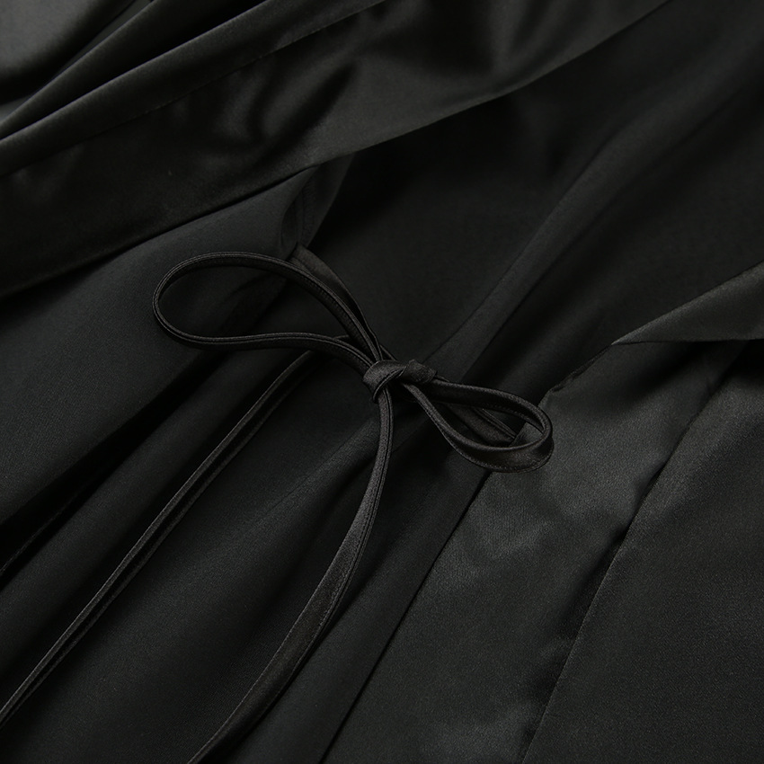 Autumn 2024 New Black Feather Cardigan Long Nightgown Loose and Comfortable Colored Ding Women's Home Fury_voghion.com