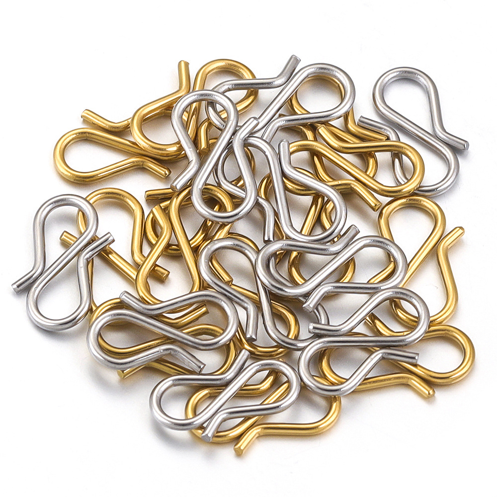 18g Weight Connector Jewelry Making Type 18K Gold Plated Plating Material 20 PCS/Package Stainless Steel Solid Color Connector Simple Style