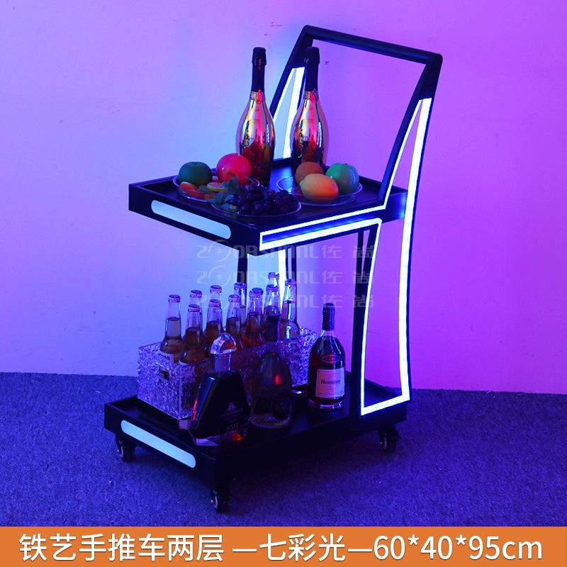 Bar ktv carro de vino luminoso carro de pastel de cumpleaños carro de comida de vino de noche LED carro de vino