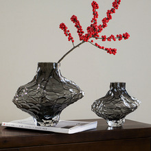 峡谷花瓶创意玻璃饰品家居摆件样板间装饰瓶插花容器艺术品装饰件