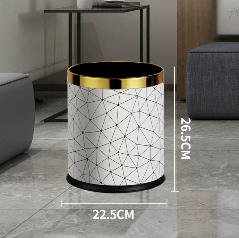 10L doble línea de blanco y negro círculo de oro