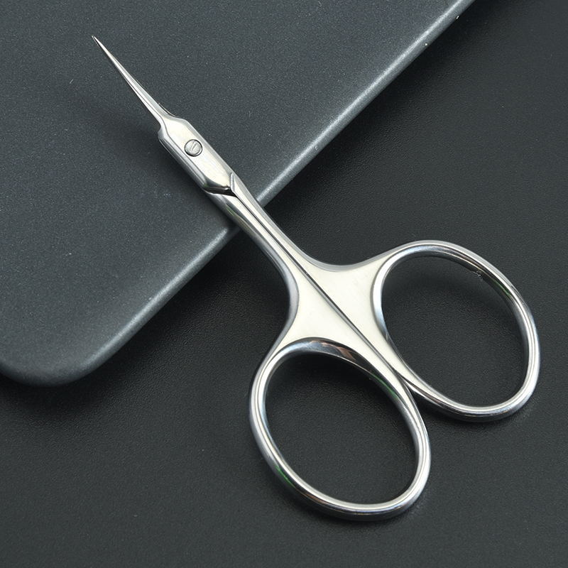 Cortador de cutículas de tercera generación estilo ruso, herramienta de manicura de acero inoxidable ucraniano, tijeras curvas de bricolaje transfronterizas.