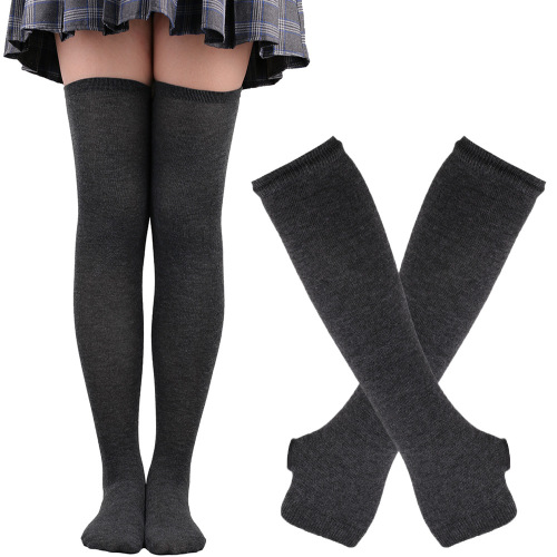 Christmas stocking women Halloween socks knee-high socks Western and Eastern festival cosplay striped socks gloves socks set
