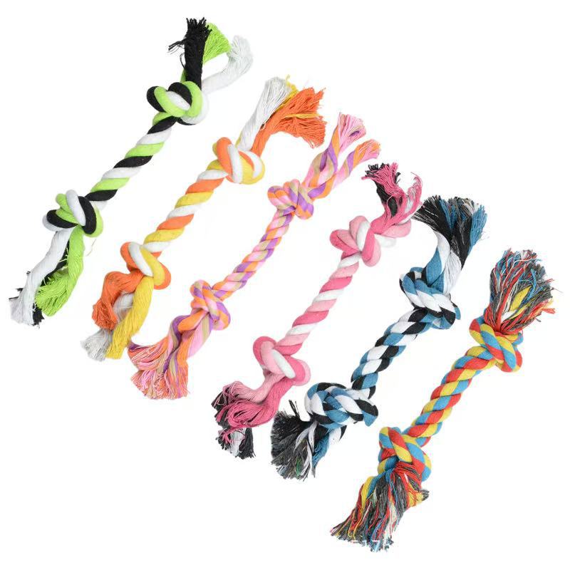 강아지 장난감, 치아 연삭 및 물림 방지 면 로프 매듭, 강아지 애완동물 면 로프 매듭 장난감, 더블 매듭 물림 로프, 애완동물 용품