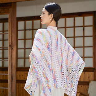 Western Sichuan Xinjiang Xizang Qinghai Tourism Wear Retro Ethnic Style Shawl Loose Hollow Knitted Cardigan Women's Coat