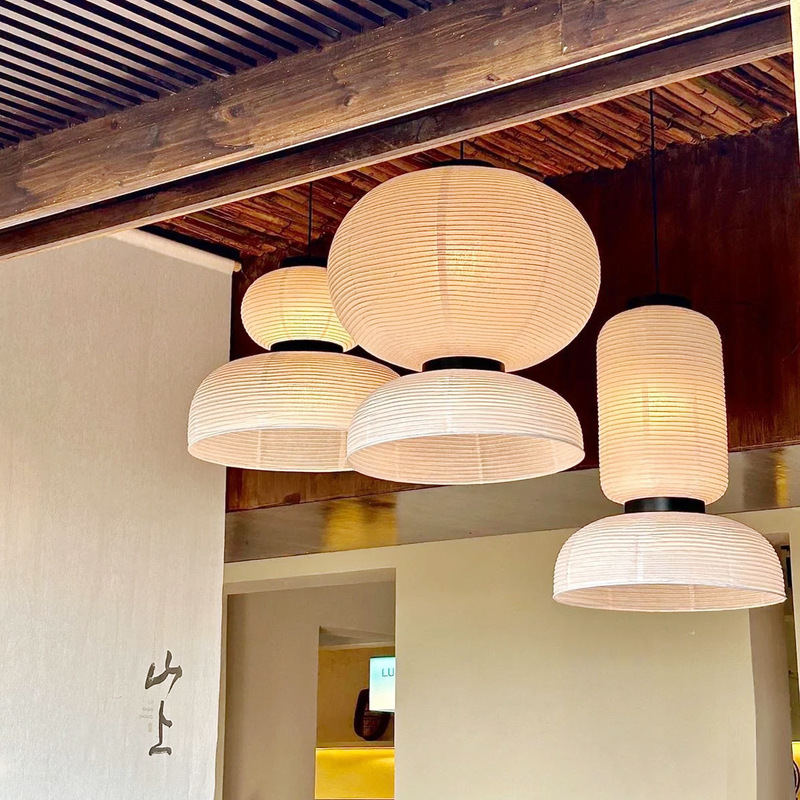 Japanese Retro Style Restaurant Chandelier Danish Designer Creative Handmade Art Rice Paper Lantern B&B Bedroom Lamps Japanese Retro Style Restaurant Chandelier Danish Designer Creative Handmade Art Rice Paper Lantern B&B Bedroom Lamps