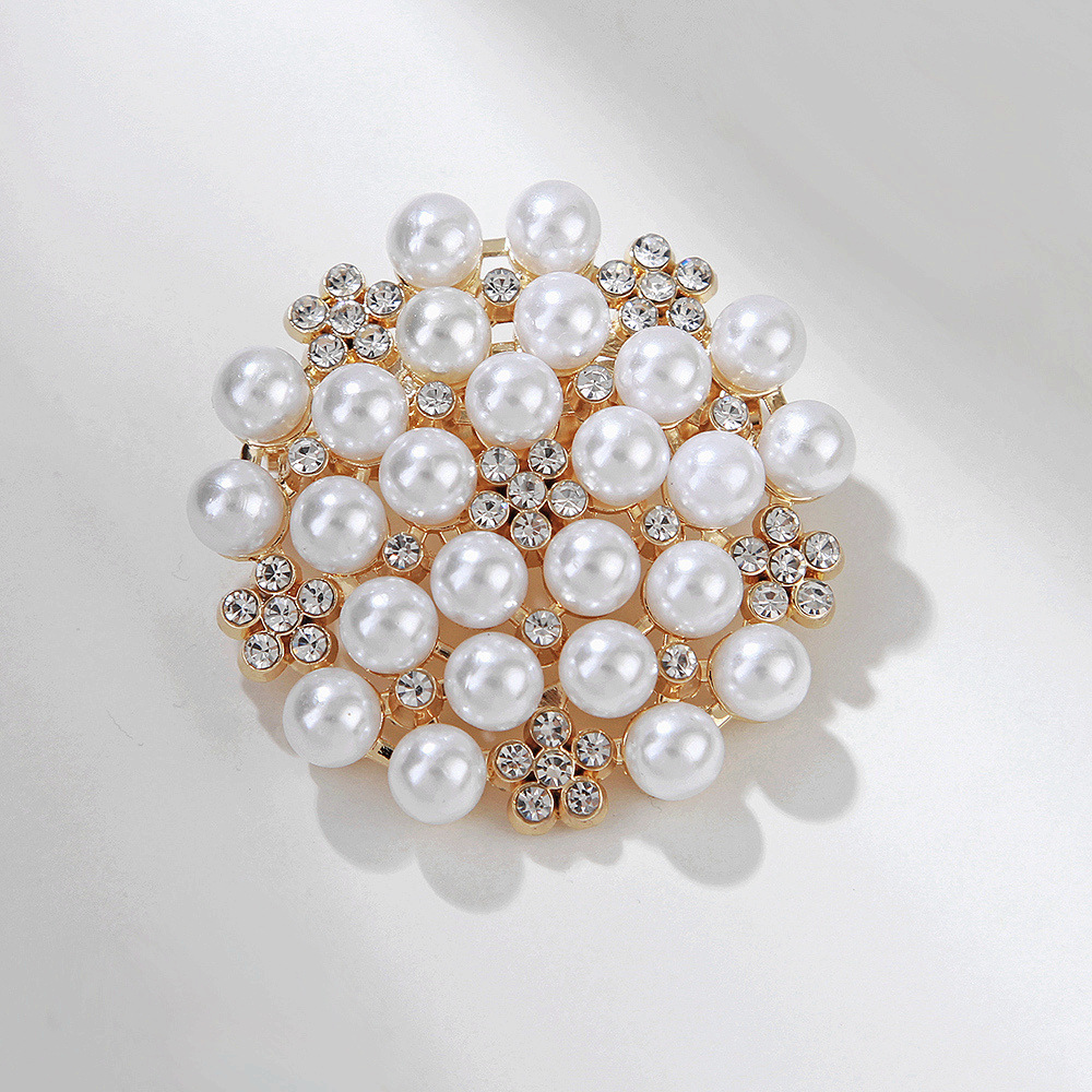 Broche camélia en alliage de strass et perles, mode coréenne, respectueuse de l'environnement, accessoires de vêtements pour corsage féminin, bijoux_voghion.com