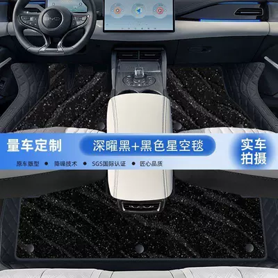 mat, car floor mats, full-package | Modelə uyğun ayaqaltı - 2024-model-seal-06dmi-double-layer-original-car-starry-black-black-starry-sky-carpet