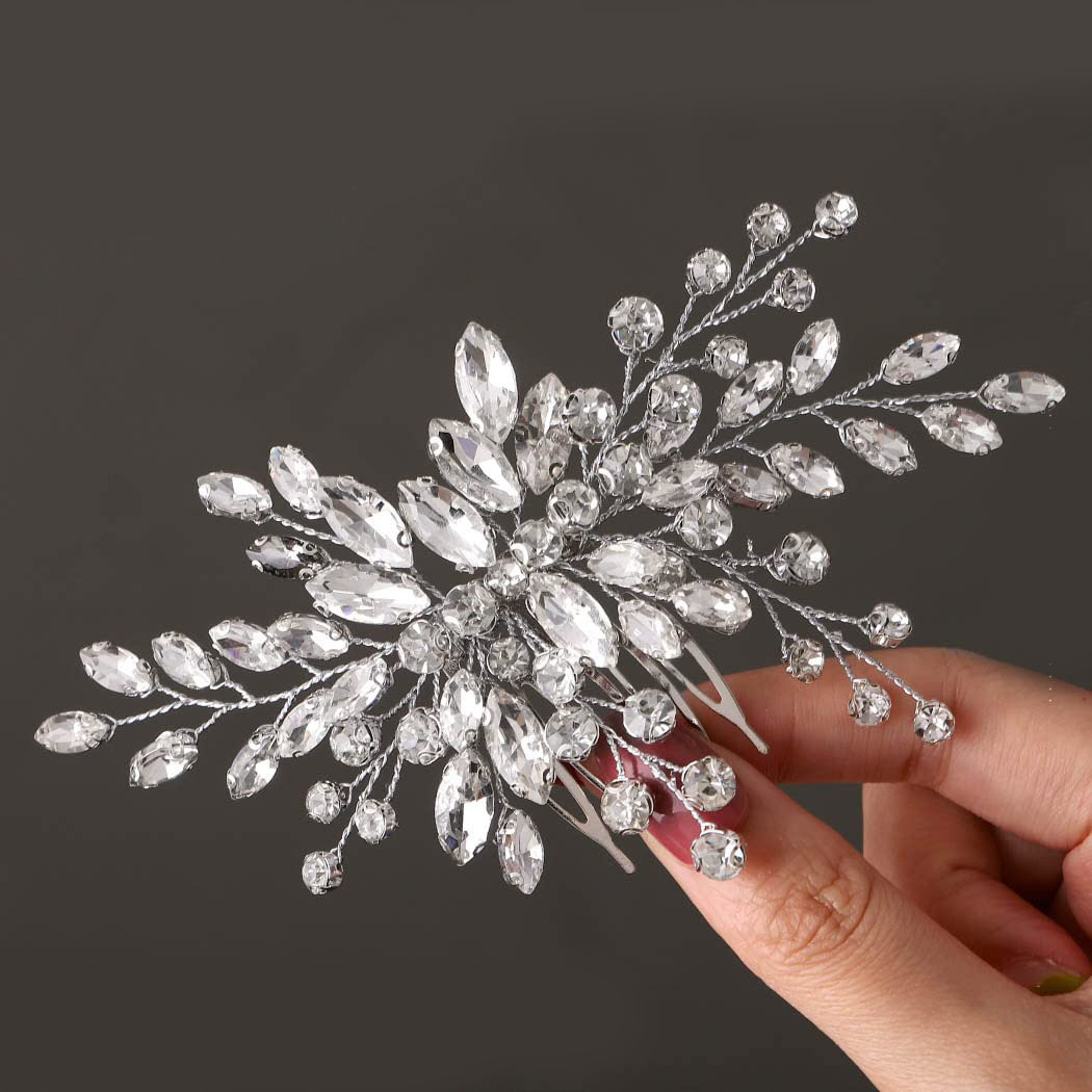 26g Weight Women's Simple Style Classic Style Solid Color Metal Inlay Rhinestones Hair Clip