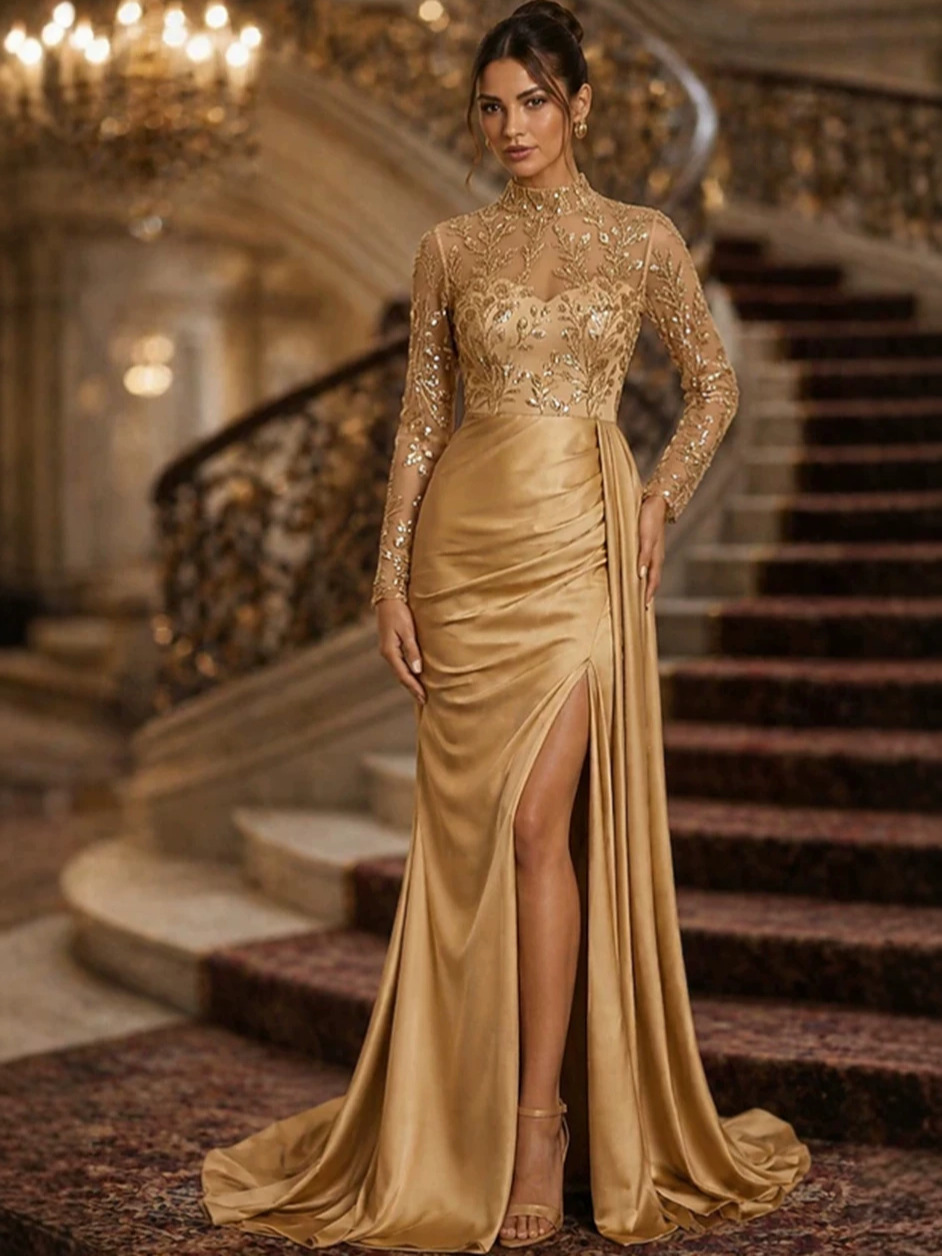 2026 пролеће и лето нова прекогранична спољна трговина женски трегери без рукава позлаћена секси хаљина за матурску матуру