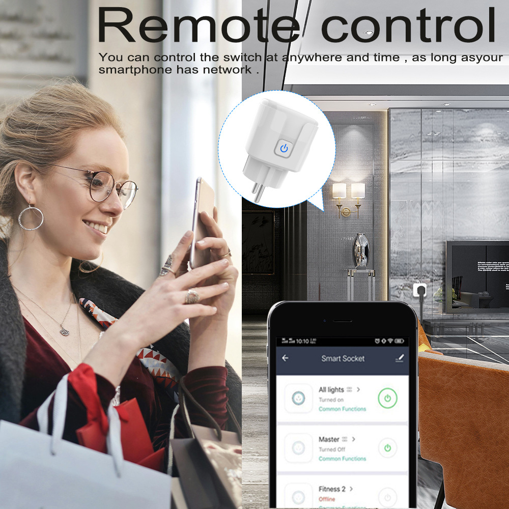 Graffiti Bluetooth mesh pasarela toma WiFi inteligente enchufe estándar europeo control remoto temporización voz inteligente