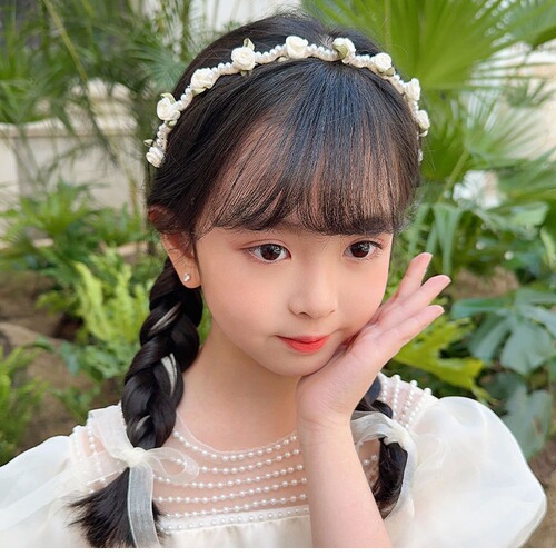 Pearl Flower Satin Headband for Adults and Children - New Style, Versatile Outdoor Accessory for Girls, Ethereal and Forest System, Sweet Hairband