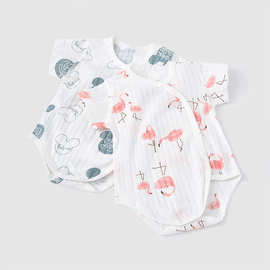 包屁衣婴儿夏季无骨薄款男新生三角哈衣女宝宝短袖爬纯棉连体夏装