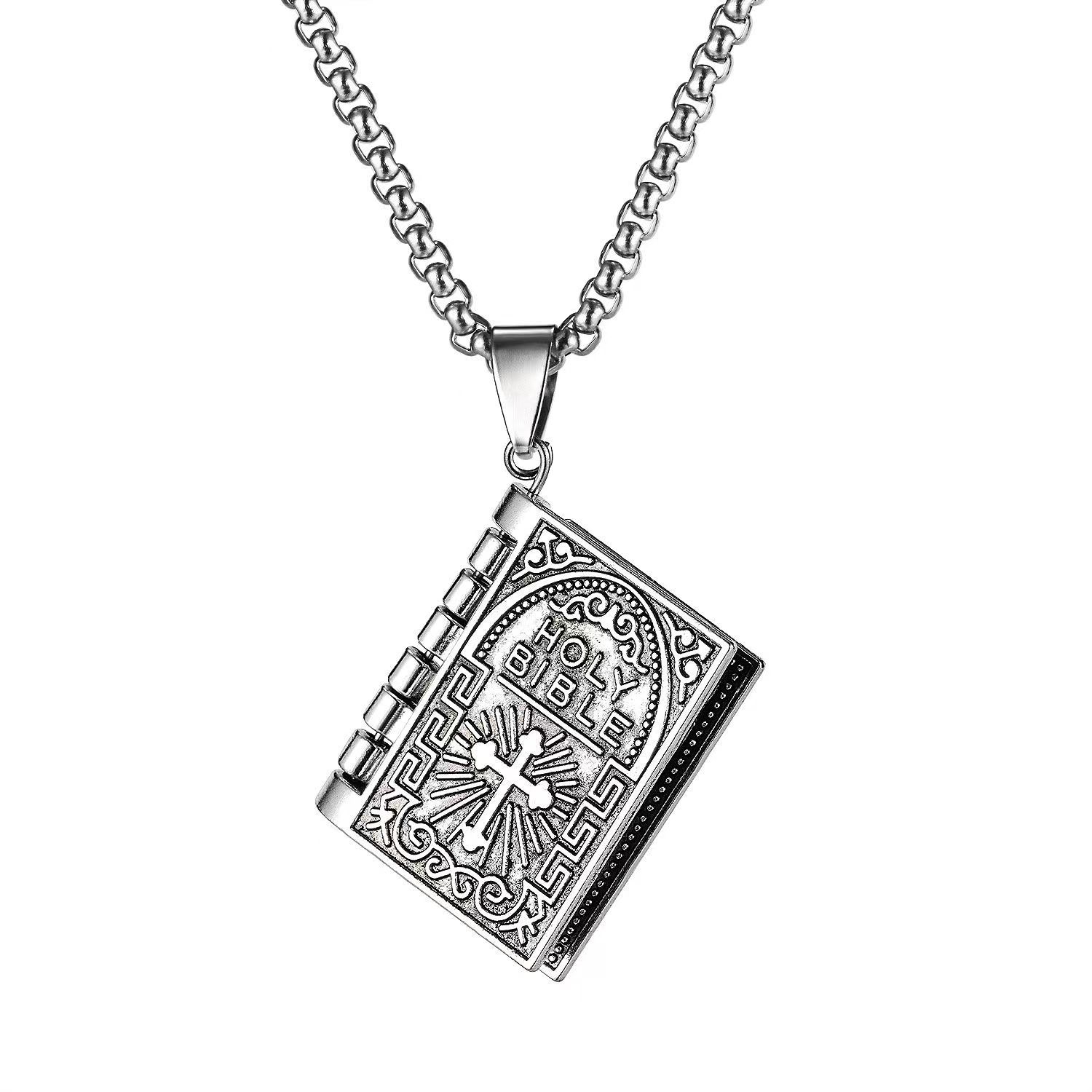 Personalized Cross Scripture Pendant Necklace For Men And Women_voghion.com