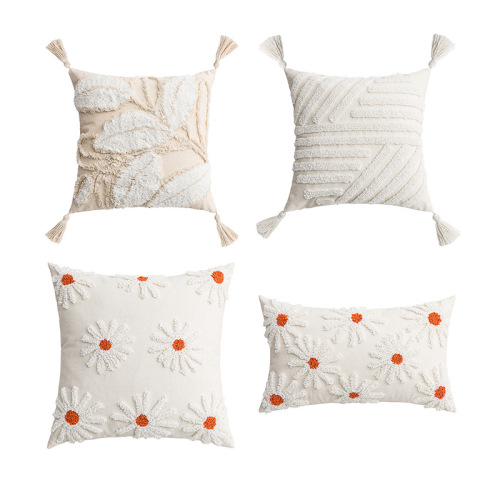 Nordic ins style tufted pillow cushion bed and breakfast sofa bed pillow lumbar pillow office seat pillow cover wholesale