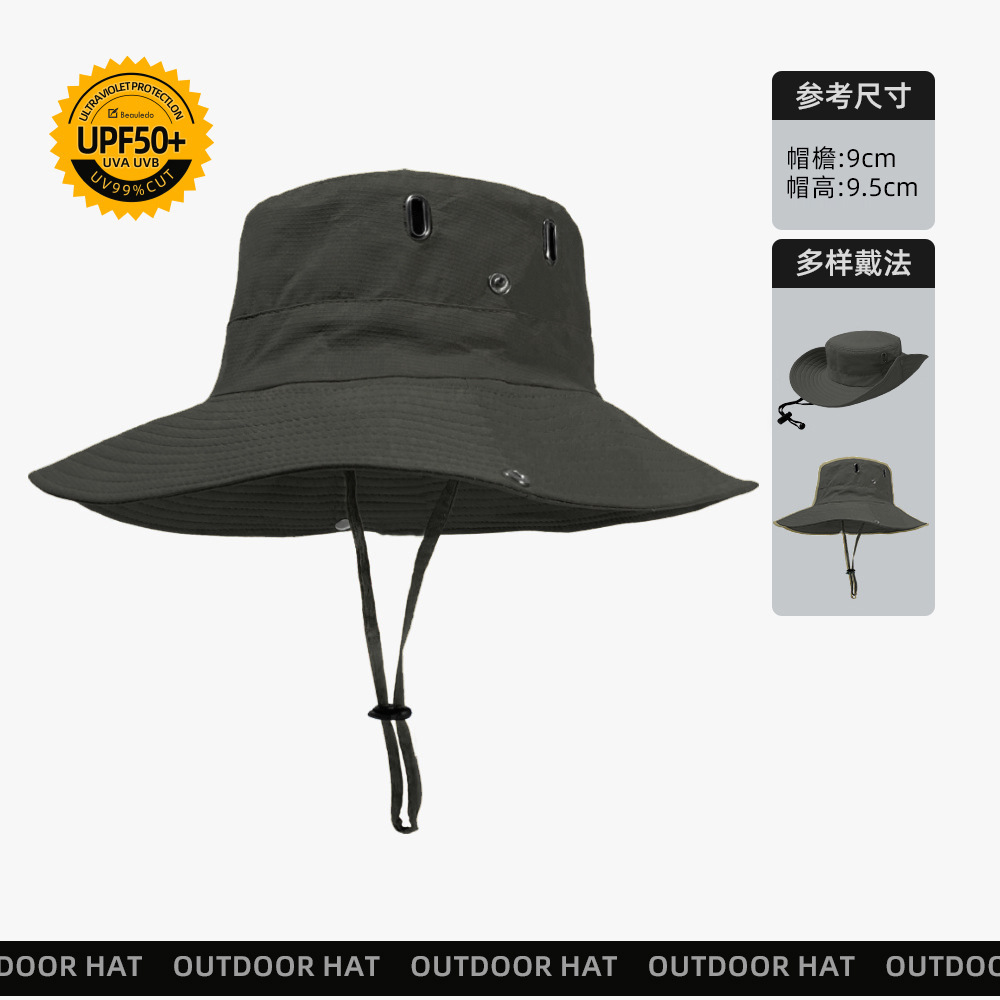 Verano nueva circunferencia de la cabeza grande y delgada impermeable sombrero de protección solar transpirable sombrero de pescador de secado rápido sombrero de pesca al aire libre para hombres al por mayor