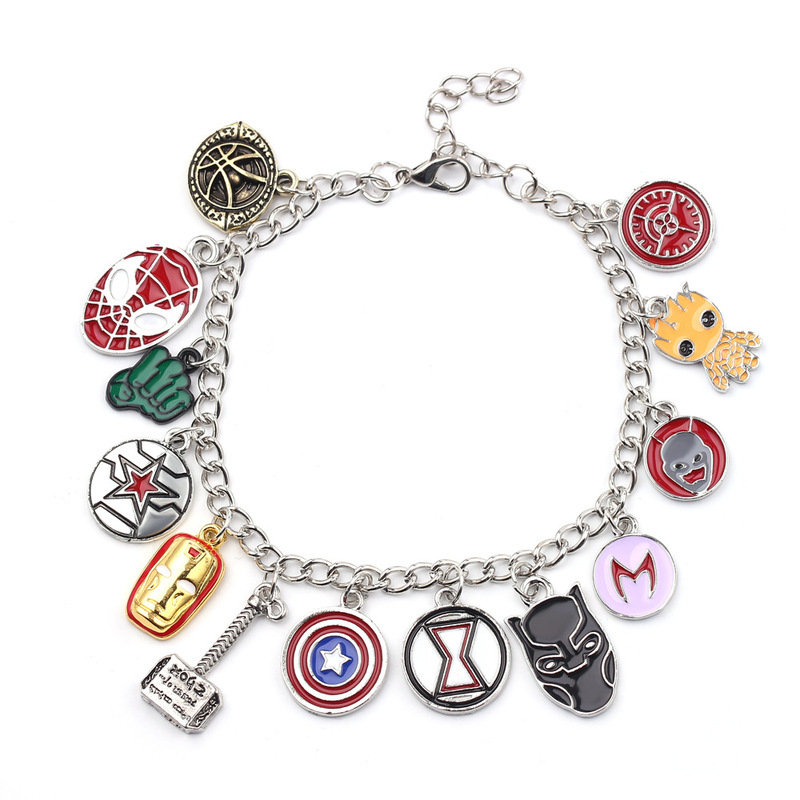 European and American Film and Television Marvel Avengers Alliance Justice Alliance Guardians of the Galaxy Batman Multi-combination Logo Bracelet