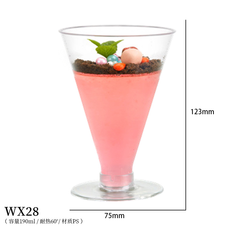 Taza cuadrada puntual Taza redonda Una variedad de tazas de postre Taza de pudín Taza de mousse Plato Cuchara de plástico desechable Amazon