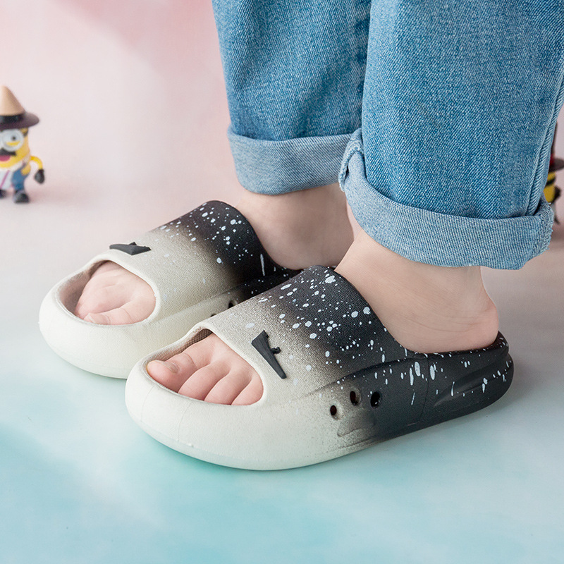 2023 Children's Slippers with Gradient Starry Pattern Cute Kids Slippers Pastel Rainbow Color Indoor Slippers